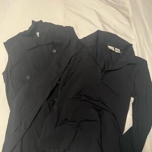 Vintage Armani Exchange Black Women's Top - Sleeveless button down